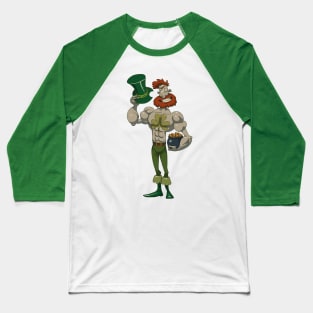 Sporty Leprechaun Pot Gold Baseball T-Shirt